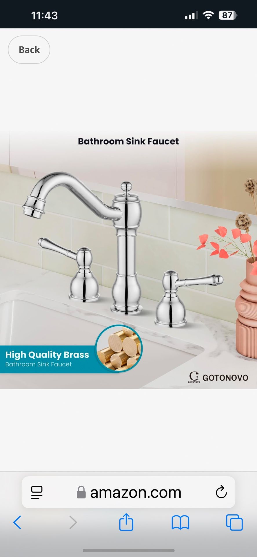 3 Hole Bathroom Faucet Brushed Chrome A 11ch $40