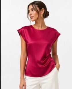 Zara Satin Hot Pink Top