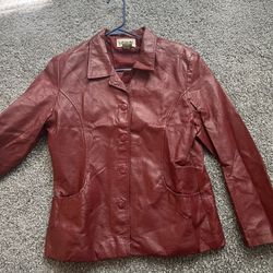 100% Authentic Red Leather Jacket 