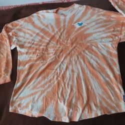 Disney Cruise Line Size XL Castaway Cay Spirit Jersey Orange White Tie Dye