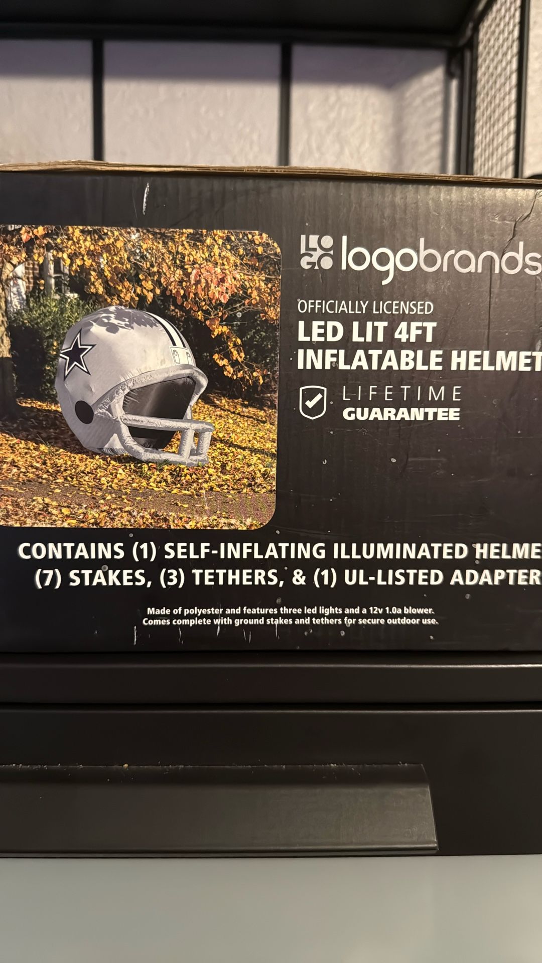 Logo brand, LED Lit 4ft Inflatable Helmet. Dallas Cowboys