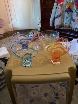 Pier 1 Margarita Glasses Full Set “Swirline”