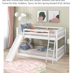 Full over full bunk bed with slide