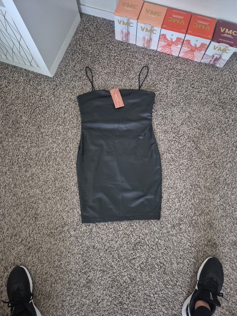 Medium Black Leather Dress 