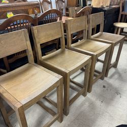 Set Of 4 Pottery Barn Reed Stools - 23.5” - Excellent Condition- Retail: $1750