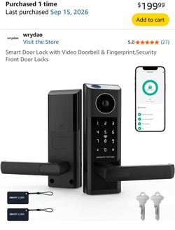Wrydao Smart Door Lock with Video Doorbell & Fingerprint