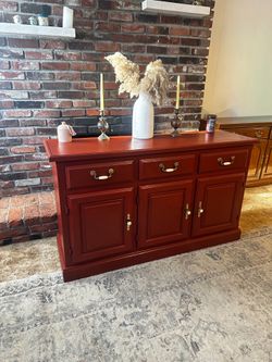 Stunning Brick Red Entryway Sideboard – Italian Inspired Statement Piece