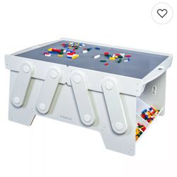 KidKraft Building Bricks Play 'N Store Wooden Mega Table with 210 Bricks