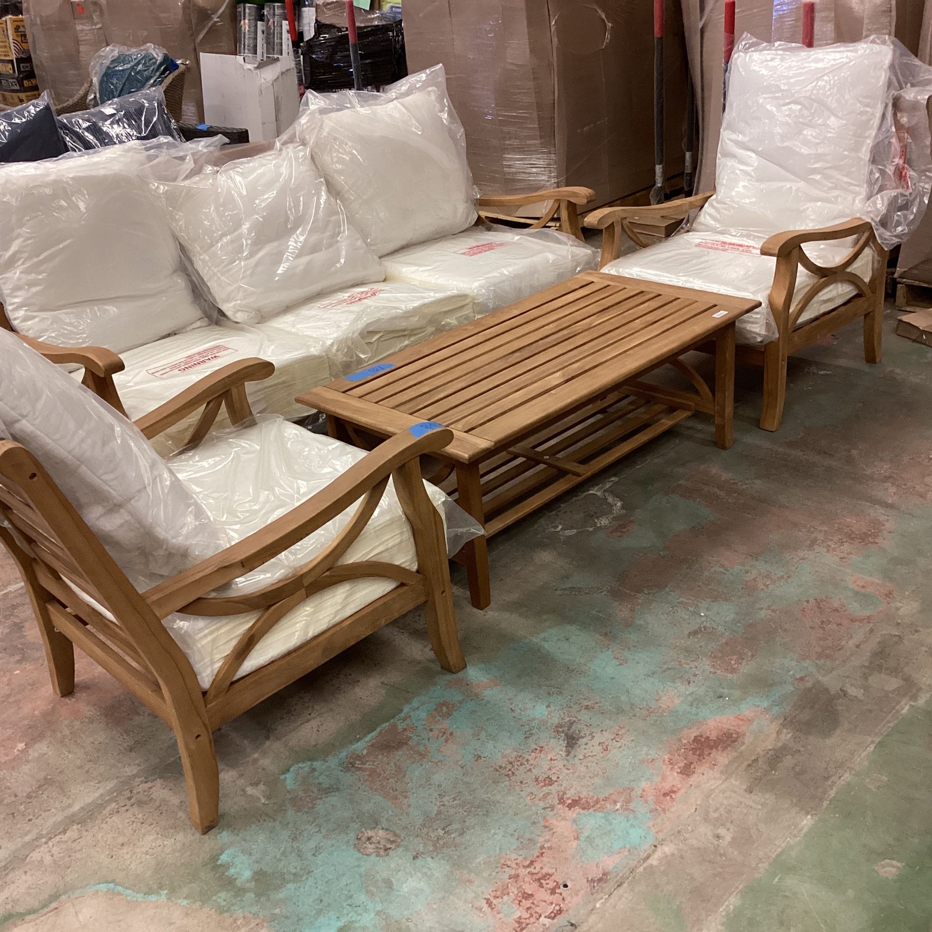 Cambridge Casual Abbington Teak Wood 5 Piece Patio Conversation Set