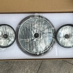 Harley Davidson Original 7 inch Headlight, 4.5’’ Fog Passing Lights