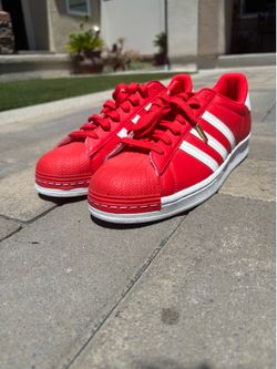 Red Adidas Superstar Shoes