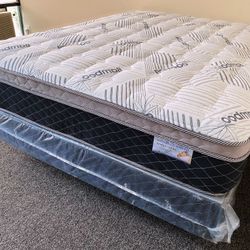 Queen Bamboo Plush Comfort Europillow Top 12inch Matres!!