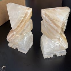 pair Of Onyx Book Ends