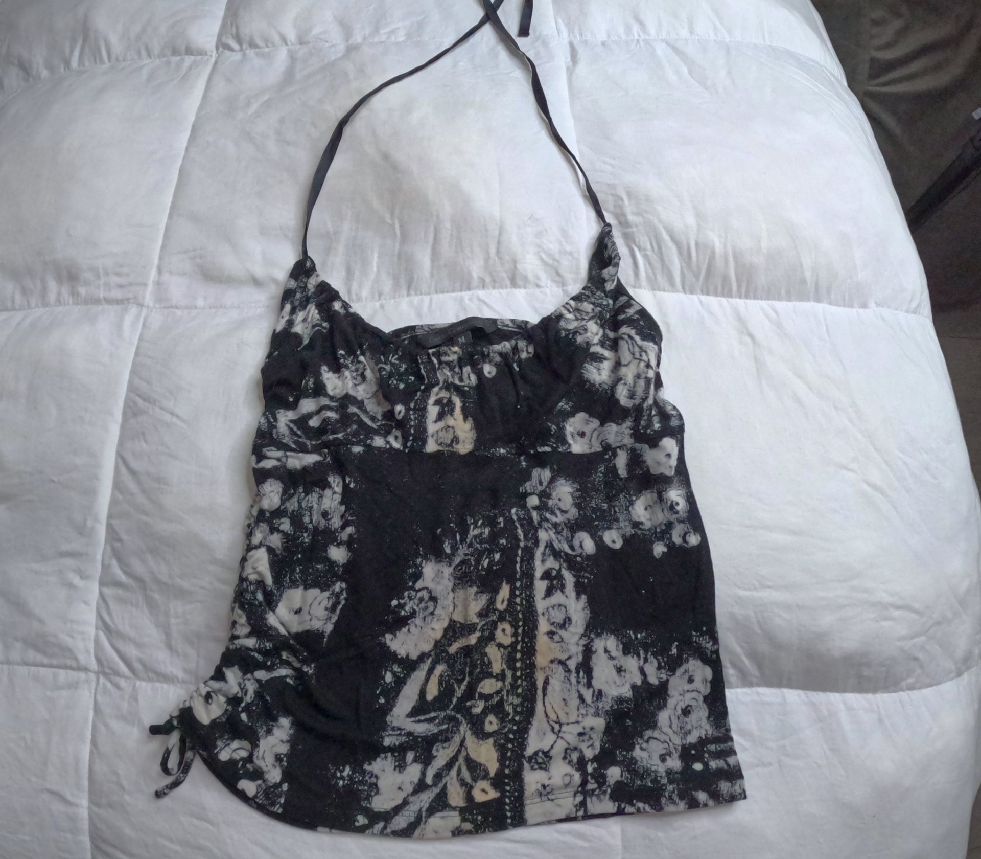 Guess Tank Top Black Halter Medium - Runs Small