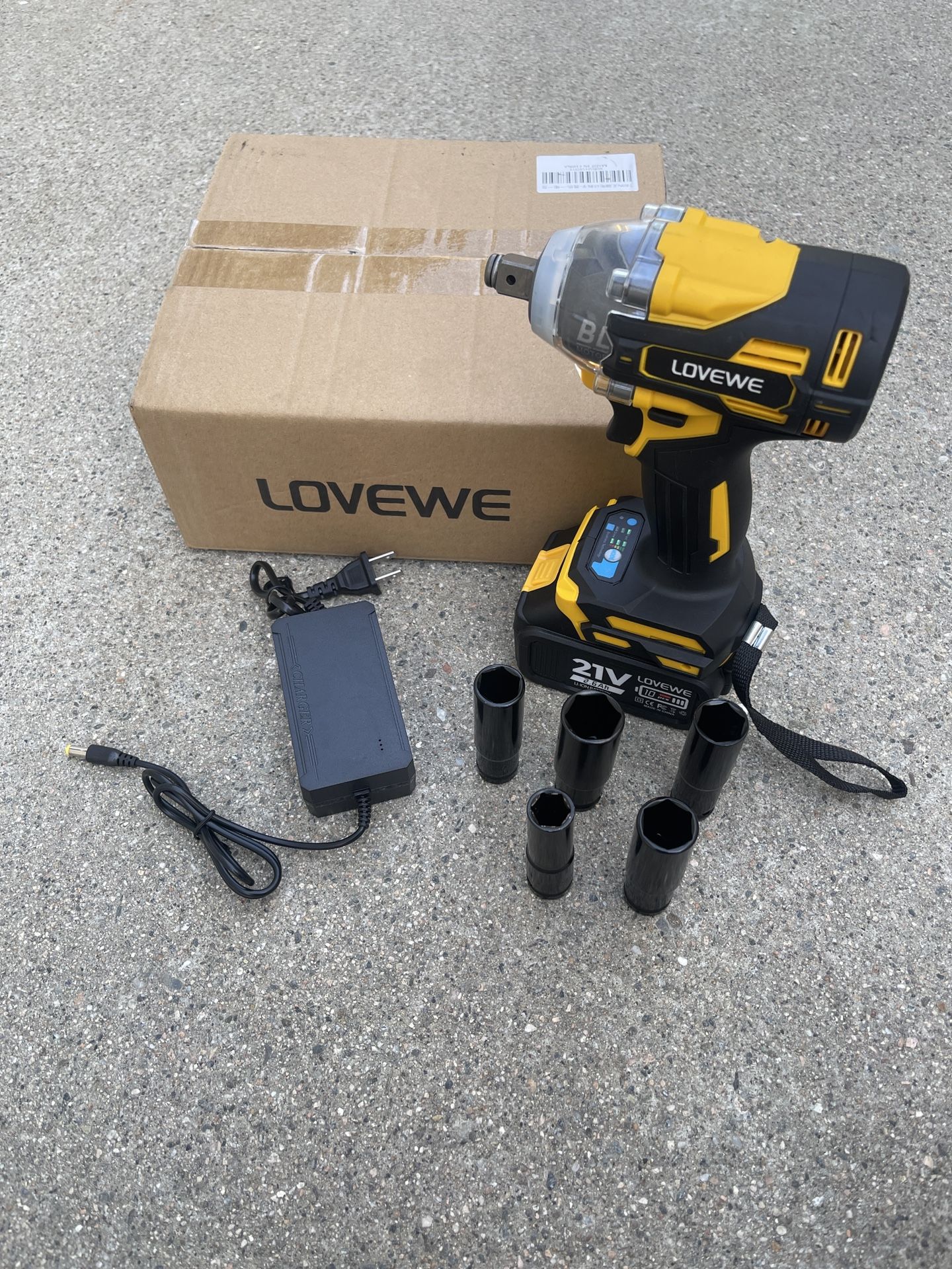 LOVEWE Impact Wrench Cordless, 1/2 Inch Brushless Power Impact Driver