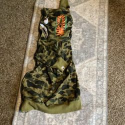 Bape Hoodie Green Camo Size S