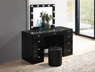 Special Sale Price Black Vanity Set With Stool And Mirror