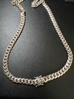 7mm 24” 92.5 Silver Cuban Link with Box Lock