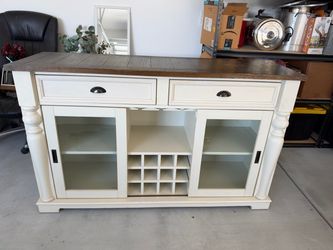 Farmhouse Buffet Sideboard with Wine Rack
