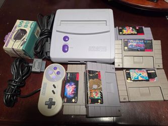 Nintendo Snes Jr with 5 games