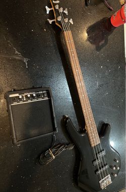 Ibanez Soundgear 4-String Bass Guitar (Black) + Maestro by Gibson GM-05 Practice Amp Bundle