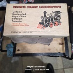 Vintage Jim Beam “Grant 1872” Locomotive Train Decanter – Full Sealed – Regal China Porcelain Collectible. FREE