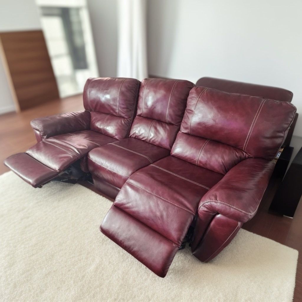 Burgundy Red Vegan Leather 86" Ferndale Power Recliner Sofa by Greyson Living