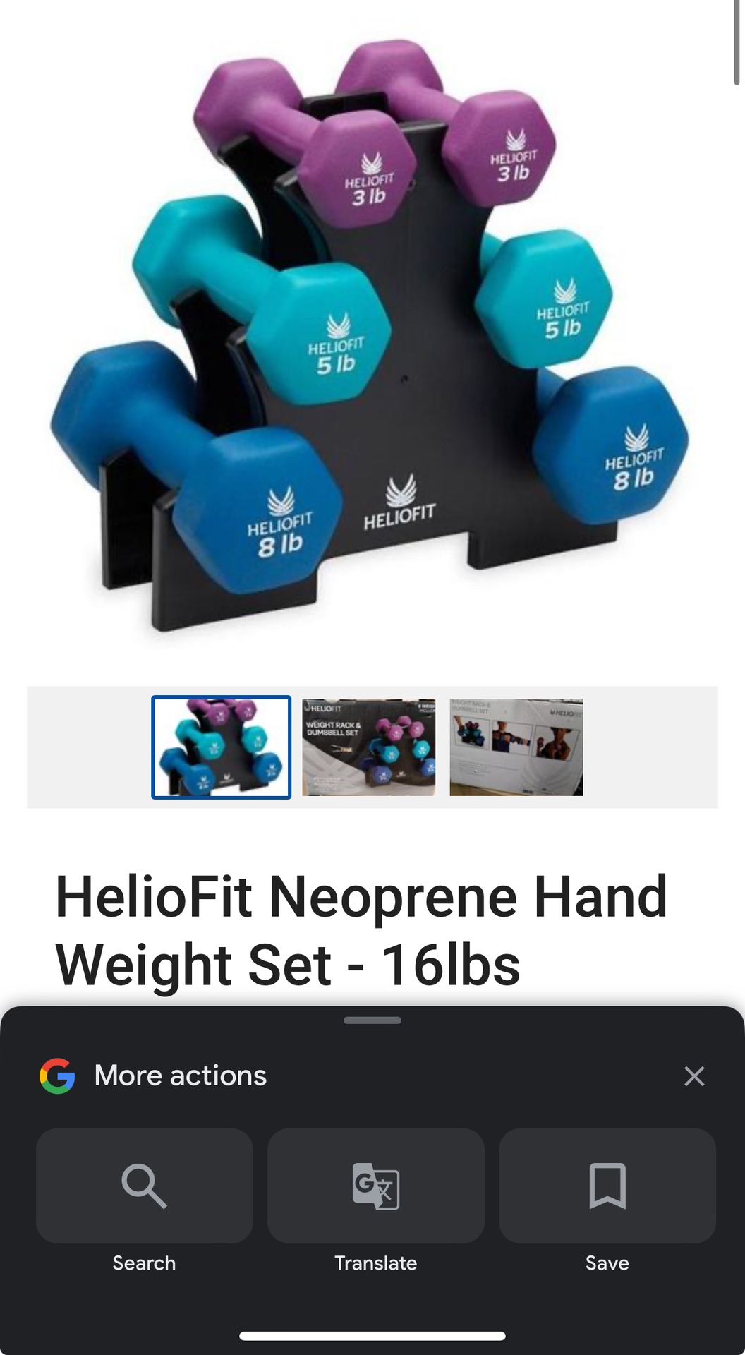 Weight Set - 16lbs HelioFit Neoprene Hand Weight Set -