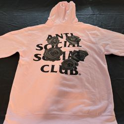Anti Social Hoodie Pink/Black Rose with Warm pockets