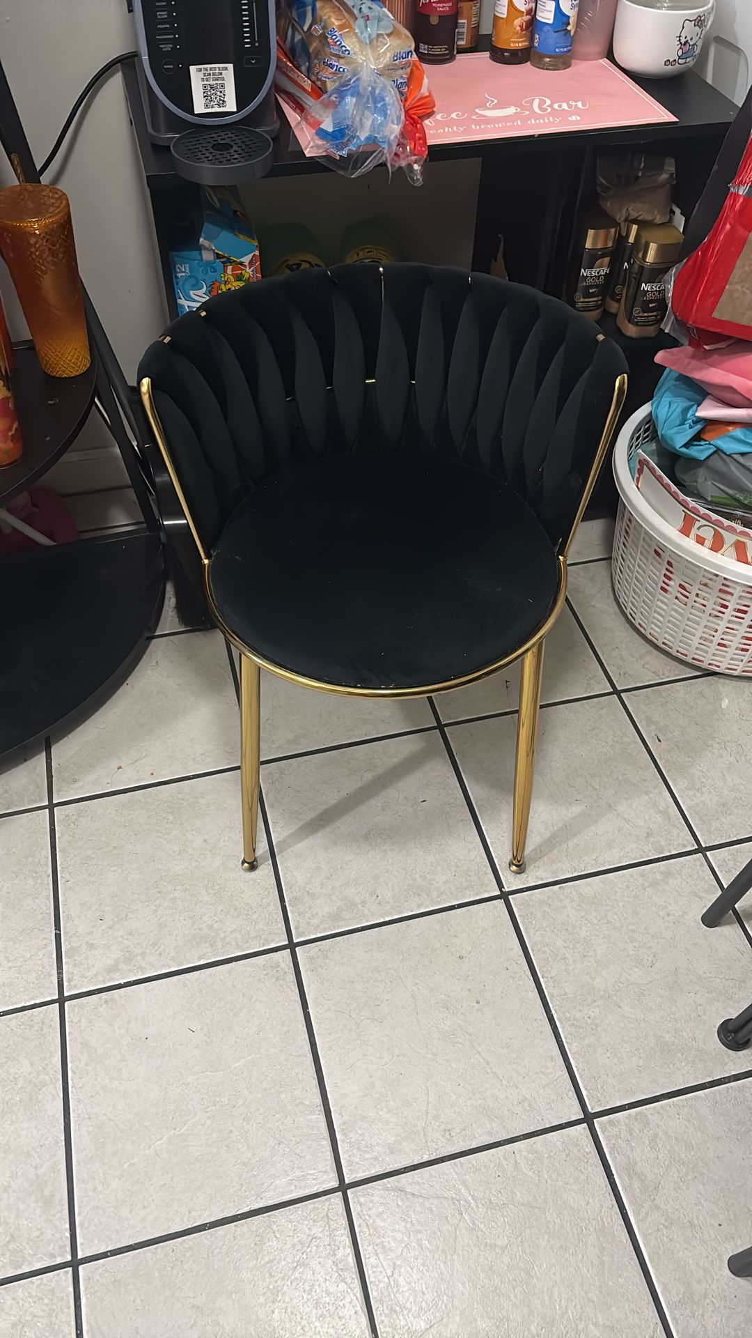 Black Velvet Chair