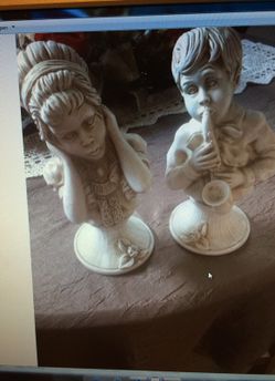 Boy and girl statute