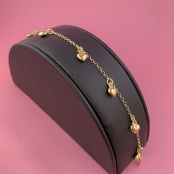 14k Gold Heart Bracelet