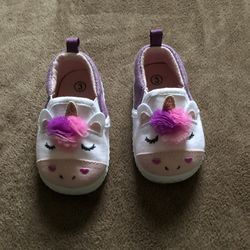Infant/Toddler Girls Slip On Unicorn Design  Baby Girl Shoes Size 3