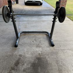 Weight Bench & Almost 400 Lbs Of Weights 