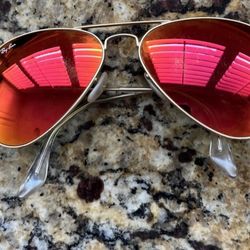 Ray-Ban RB3025 112/69 Aviator Sunglasses Matte Gold Orange Flash 58mm