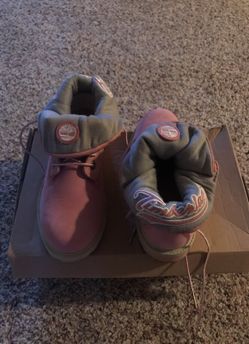 Pink original Timberland boots
