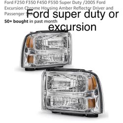 Pair Of Headlights Fit Ford Super Duty 2005 Thru 2007 