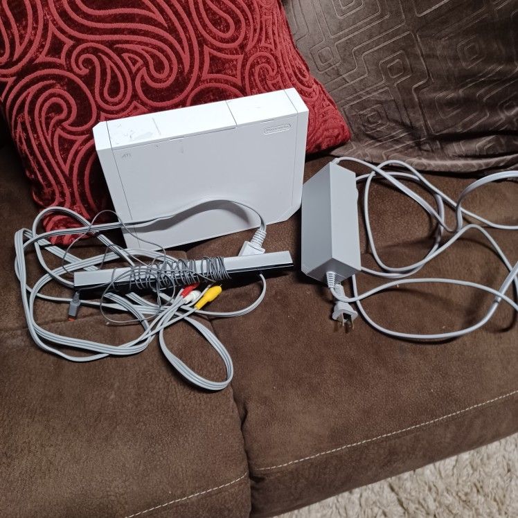 Nintendo Wii All Cables And Sensor No Controllers