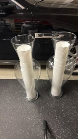 Two large glass vases