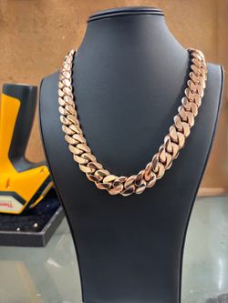 Cuban Link Sólida Oro Rosado 10KT