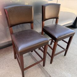 Chocolate brown 4 faux leather barstools set of 4