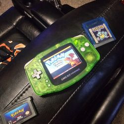 Custom Gameboy Advance With Backlight And Pokemon Games Firered