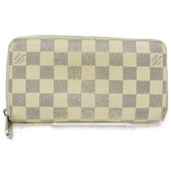 Authentic Louis Vuitton Zippy N60019 White Damier Azur Zippy Wallet 11425
