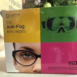 Hygienical Anti-Fog Lens Wipes 150 Count | Glasses Goggles Anti-Static Box