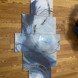 Blue Streak Paintings 5pc