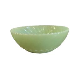 Fire King Jadeite Bowl Diamond Bottom Bon Bon Sawtooth Rim Swirl Vintage MCM