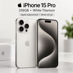 Unlocked Apple iPhone 15 Pro 256GB – White Titanium | Apple Replacement | Never Set Up