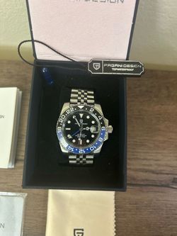Pagani Design Automatic Black Dial Blue/Black 24Hr Bezel Date 100m Box