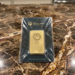 1 Oz Pure 24k Gold Bar - The Perth Mint Classic Assay