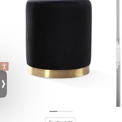 Black Velvet Ottoman